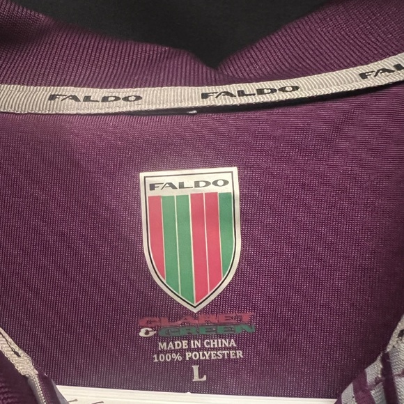 FALDO Claret & Green Polo Golf Shirt - Picture 6 of 6